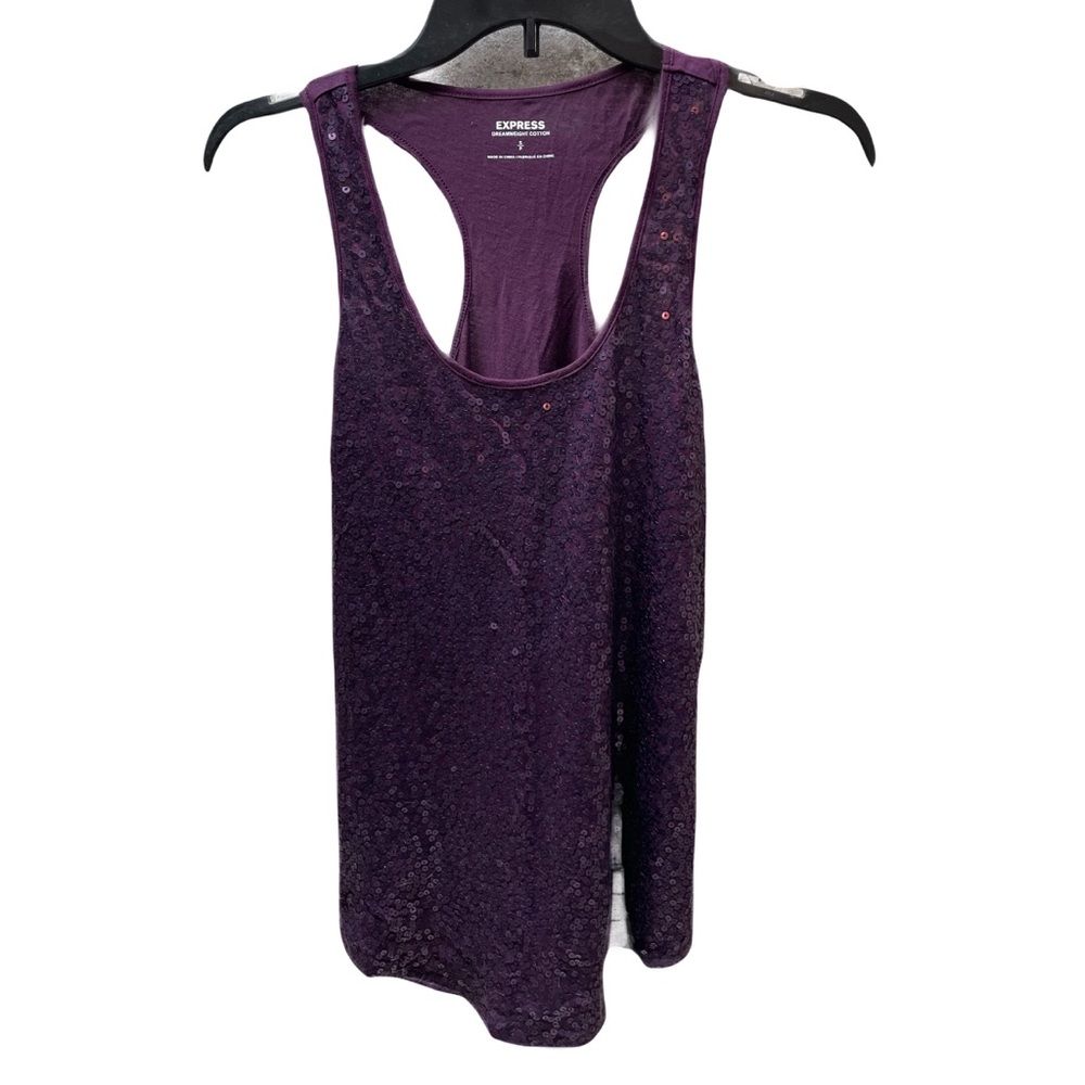 ❤️ EXPRESS PURPLE SEQUIN FESTIVE TANK TOP SIZE SMALL NEW